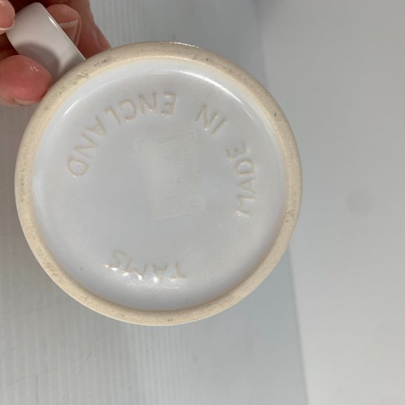 Tams Made in England Shakespears Globe Souvenir Mug 10 oz Coffee Tea White Brown - Picture 5 of 8